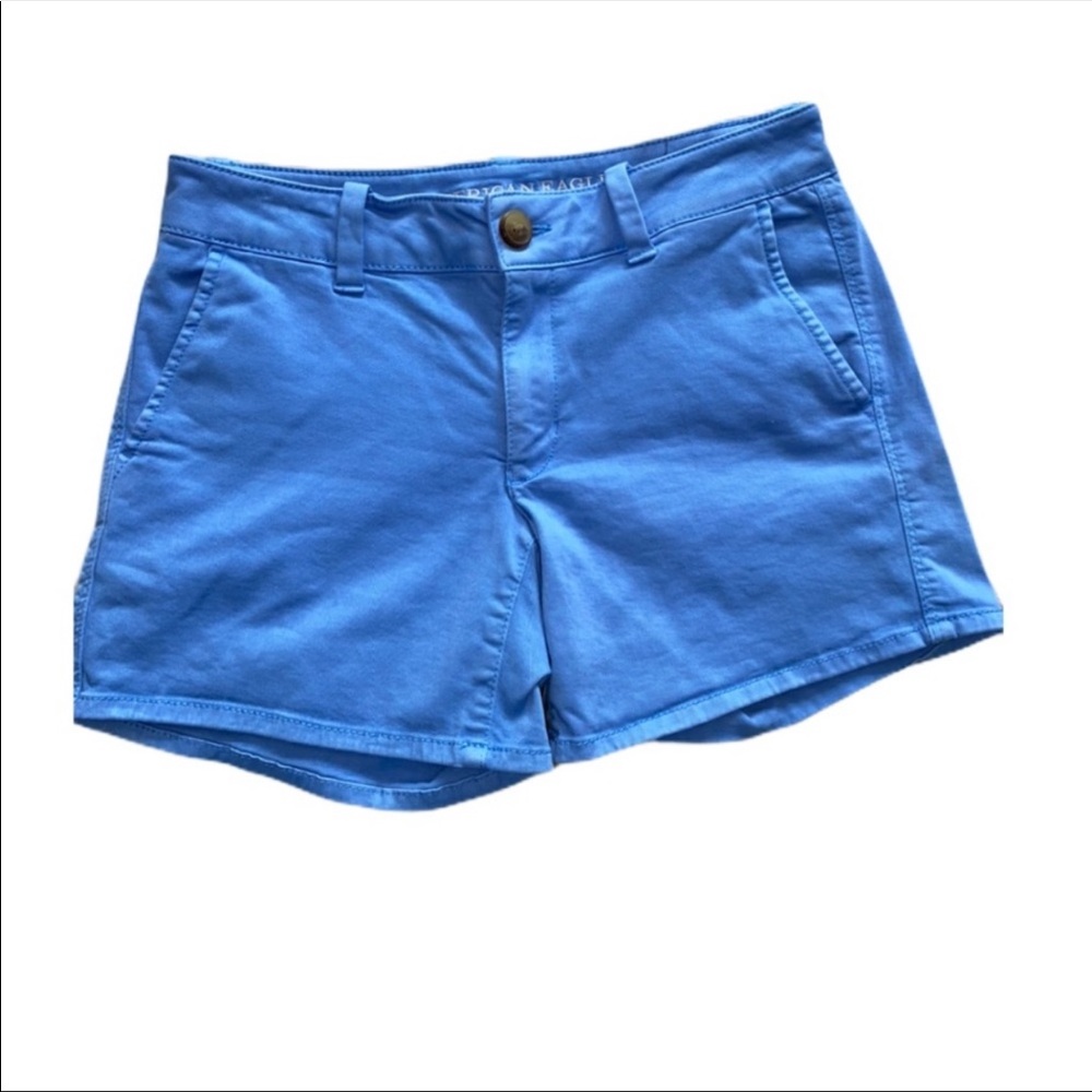 American Eagle Twill Blue Midi Super Stretch Short
